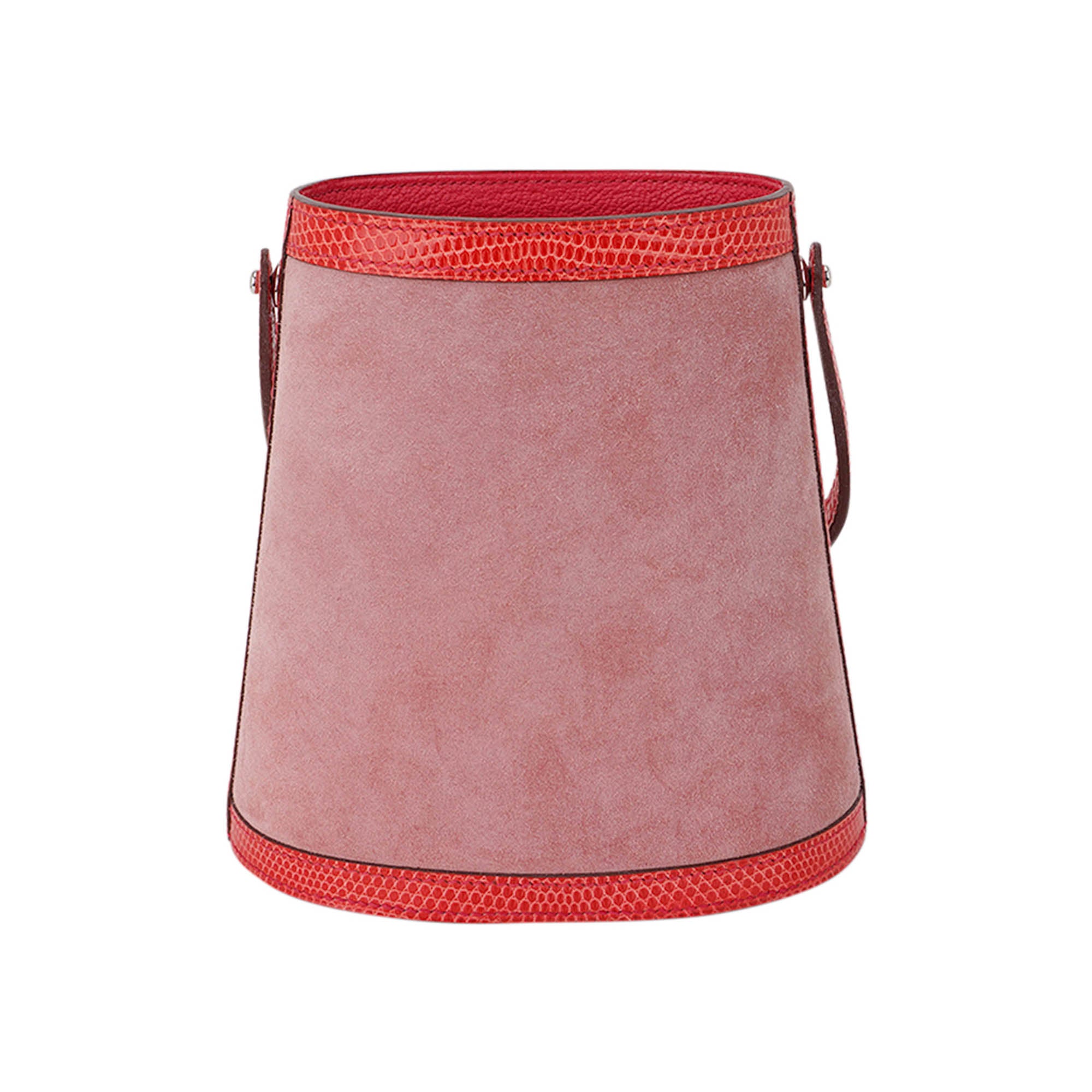 Limited Edition Stromboli Bag Rose Indien Doblis Rose Azalee Lizard with Sterling Silver Lid