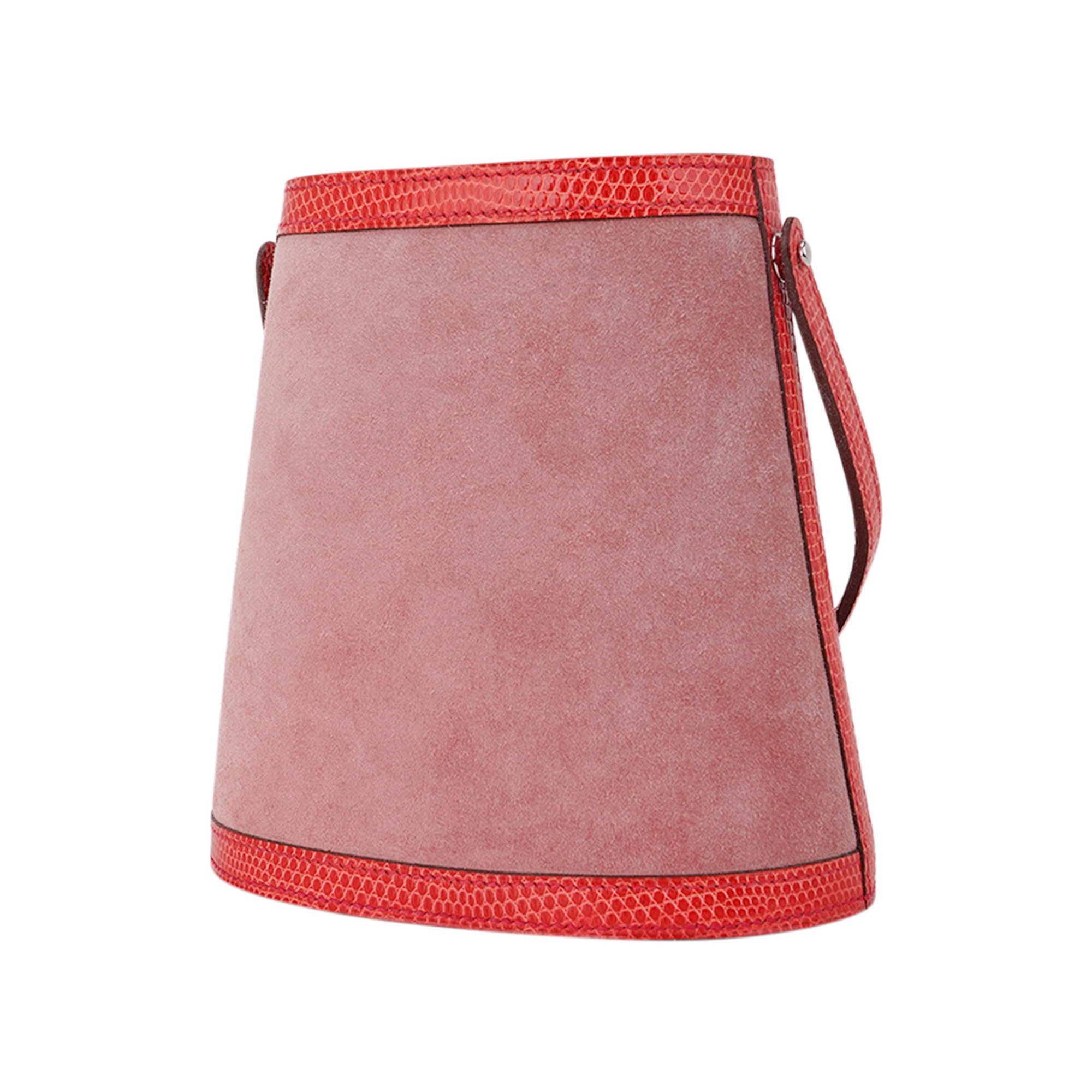 Limited Edition Stromboli Bag Rose Indien Doblis Rose Azalee Lizard with Sterling Silver Lid