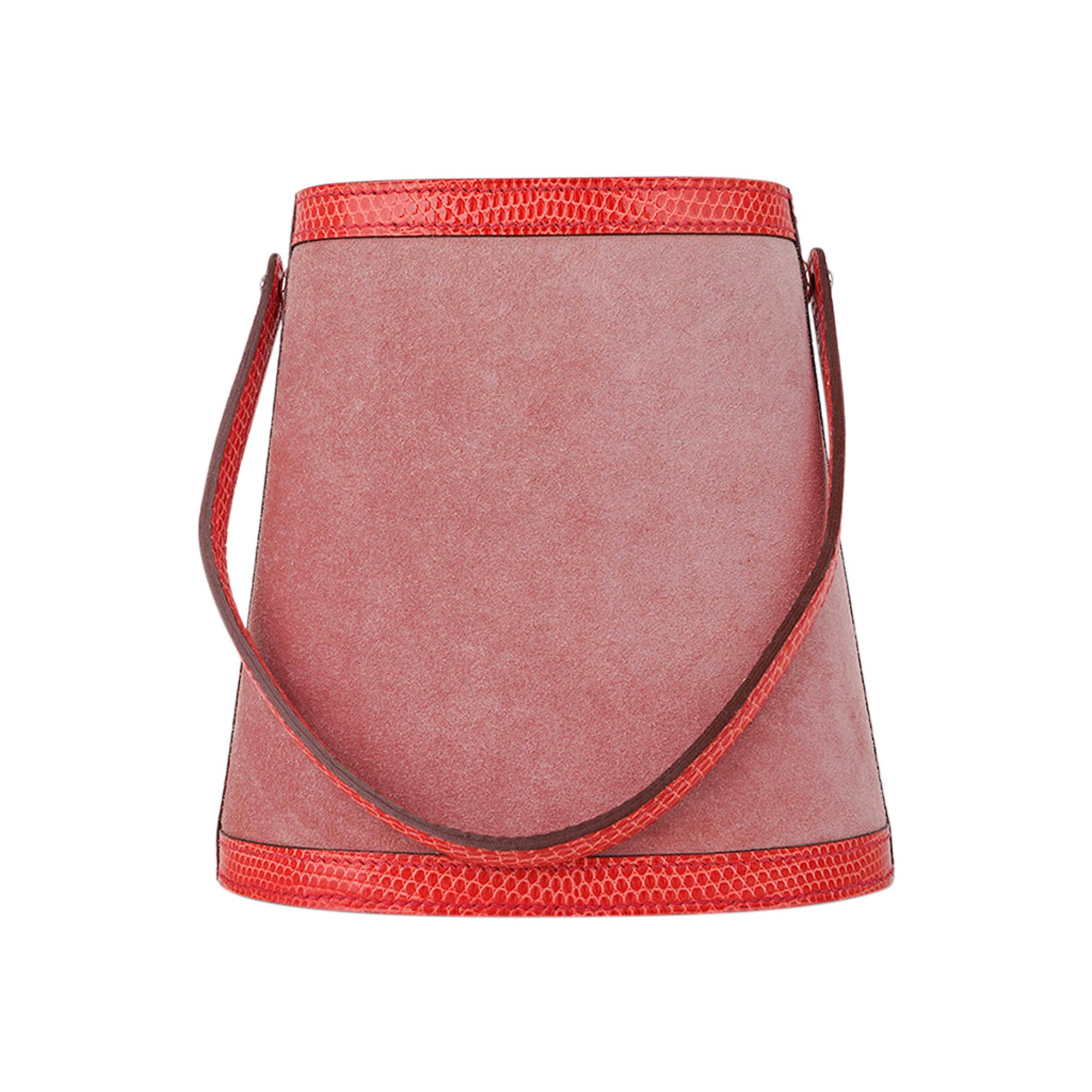 Limited Edition Stromboli Bag Rose Indien Doblis Rose Azalee Lizard with Sterling Silver Lid