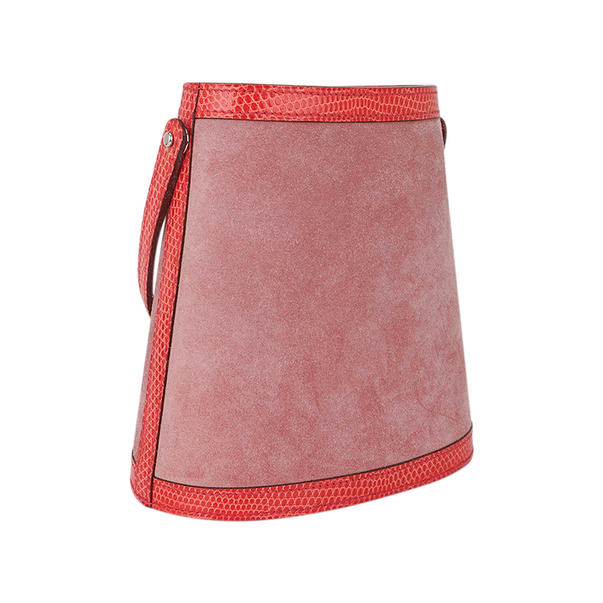 Limited Edition Stromboli Bag Rose Indien Doblis Rose Azalee Lizard with Sterling Silver Lid