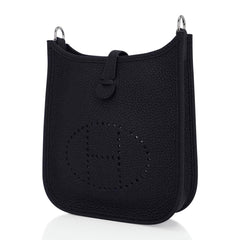 Mini Evelyne TPM Bag Black Clemence Leather Cavale Strap with Palladium Hardware