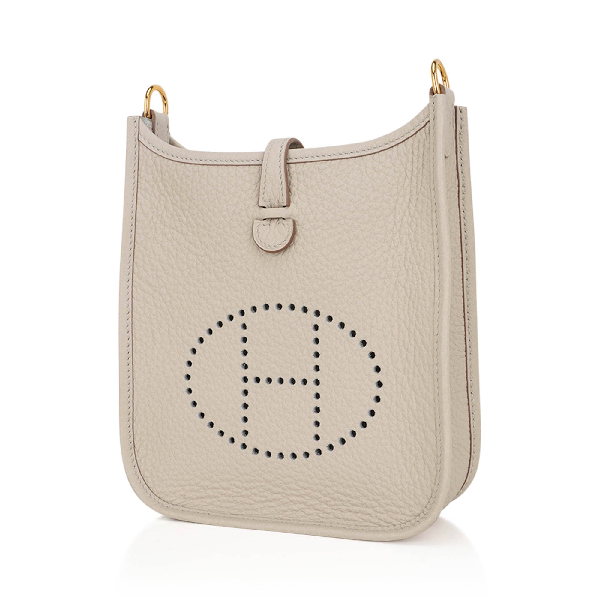 Mini Evelyne TPM Bag Beton Clemence Leather with Gold Hardware