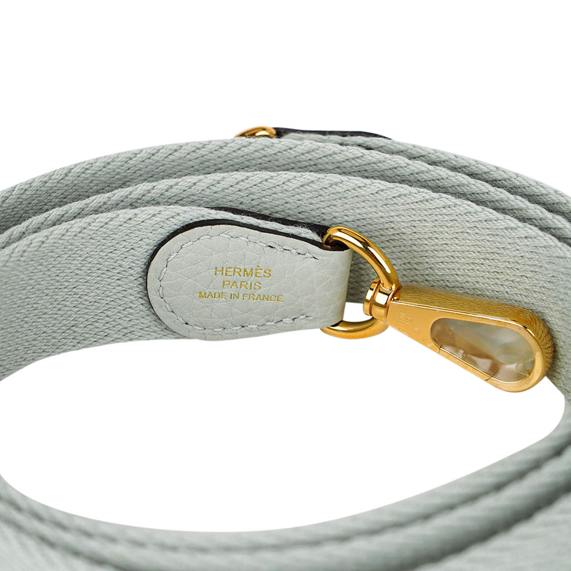 Mini Evelyne TPM Bag Gris Neve Clemence Leather with Gold Hardware