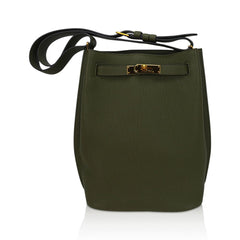 So Kelly 22 Vert Veronese Tote Shoulder Bag Gold Hardware Togo Leather