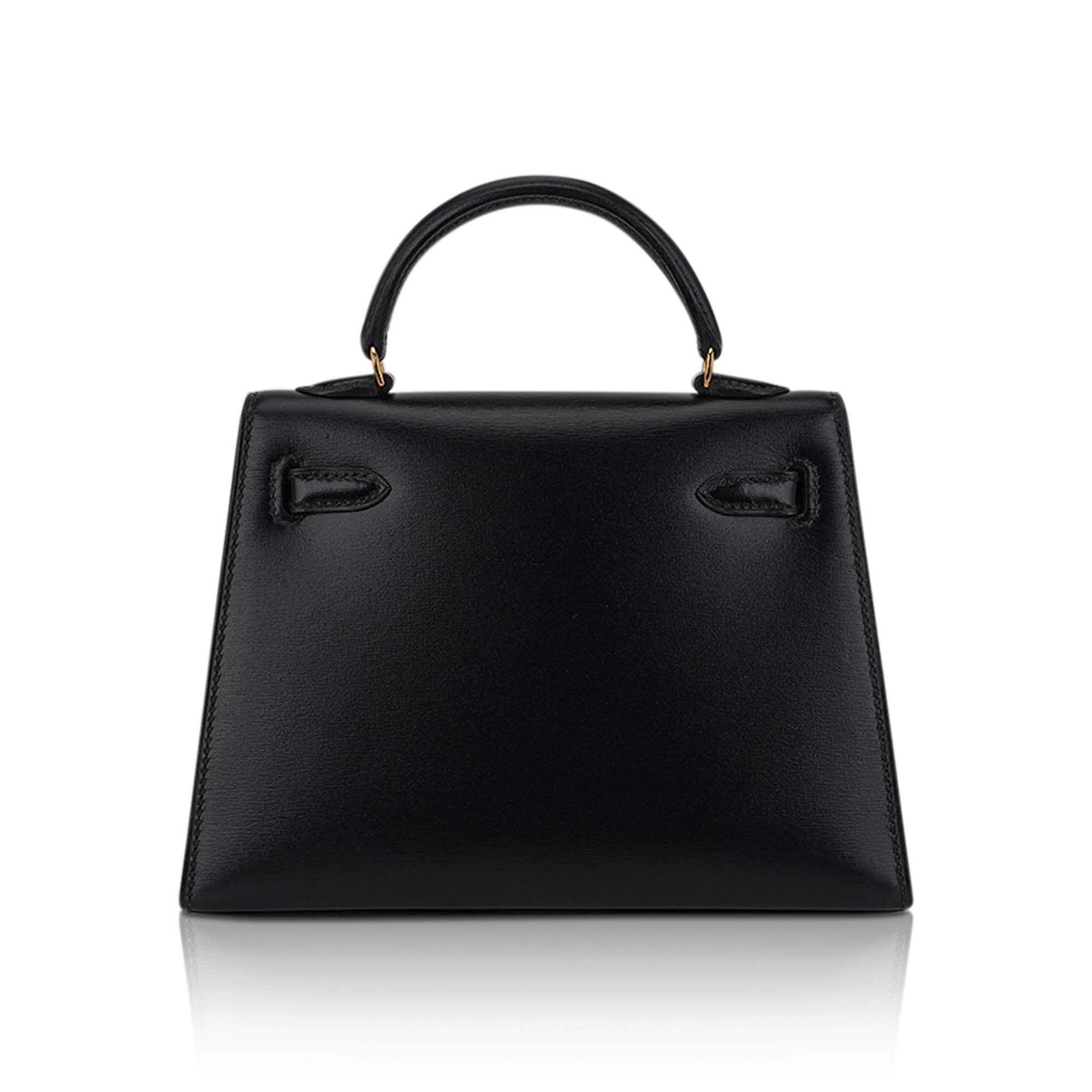 Vintage Kelly 15 Micro Sellier Bag Black Box Leather with Gold Hardware