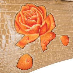 Limited Edition HSS Birkin 35 Bag Poussiere La Rosee Porosus Crocodile with Palladium Hardware