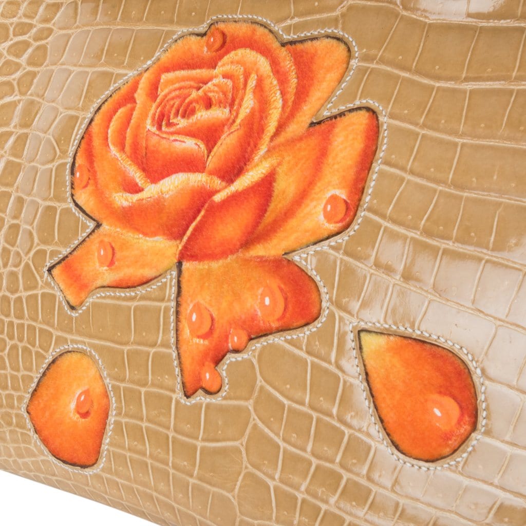 Limited Edition HSS Birkin 35 Bag Poussiere La Rosee Porosus Crocodile with Palladium Hardware