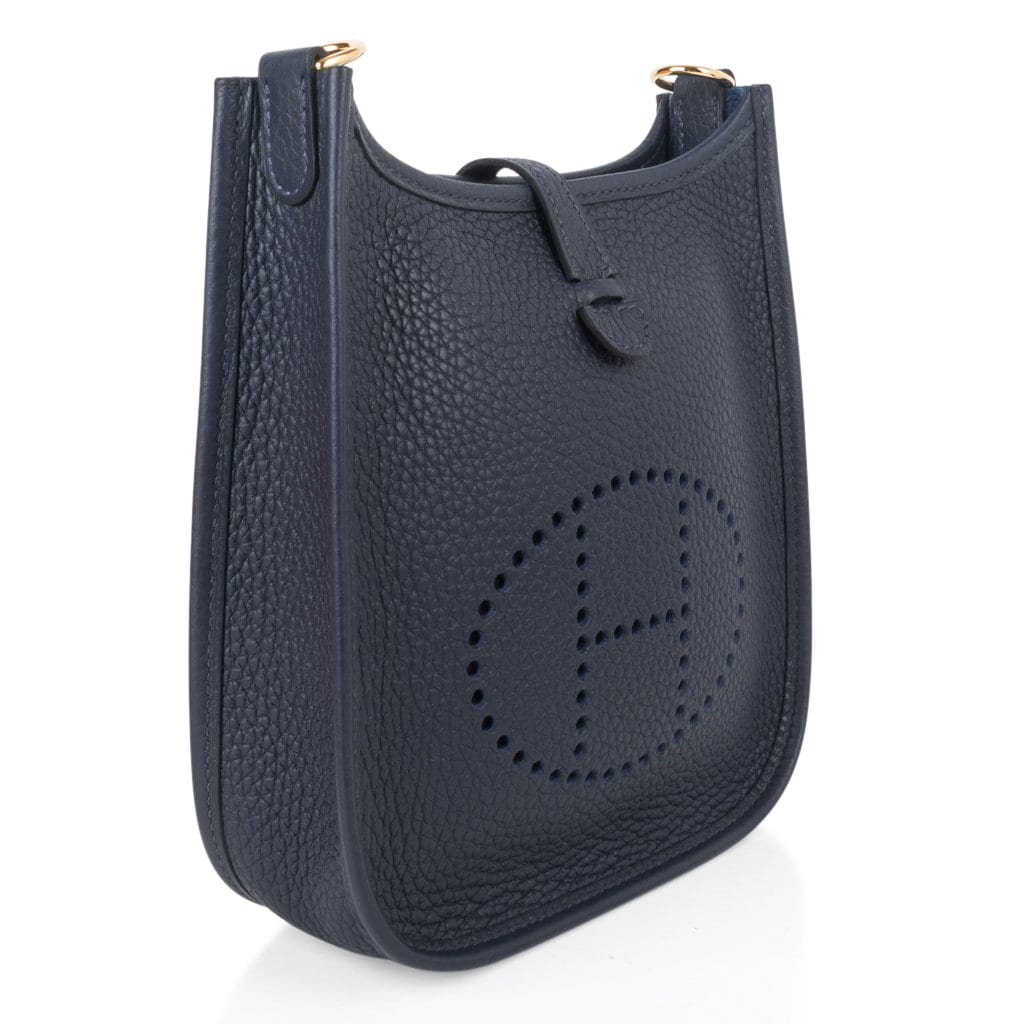 Evelyne TPM Bag Blue Nuit Clemence Leather Gold Hardware