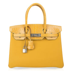 Birkin Touch 30 Bag Jaune Ambre  Crocodile / Togo Limited Edition