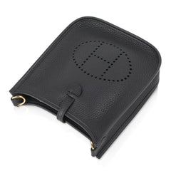 Mini Evelyne TPM Bag Black Clemence Leather with Gold Hardware