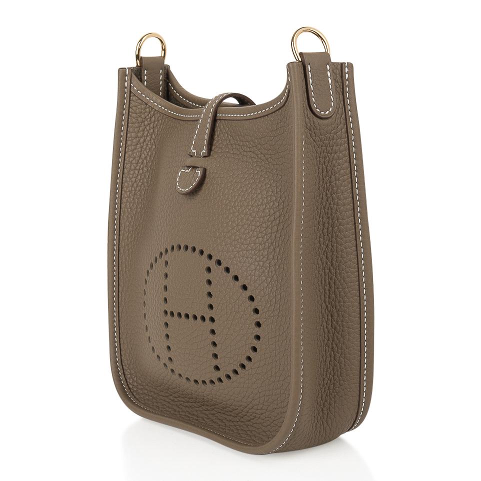 Mini Evelyne TPM Etoupe Clemence Leather Navy Strap Gold Hardware