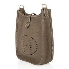 Mini Evelyne TPM Etoupe Clemence Leather Navy Strap Gold Hardware