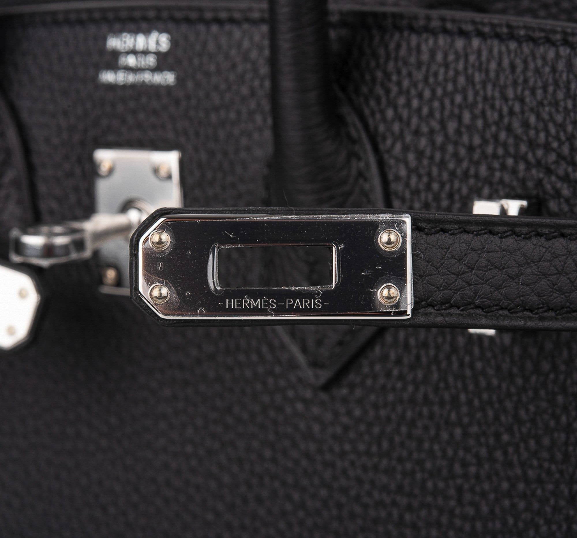 Birkin 25 Bag Black Palladium Hardware Togo Leather