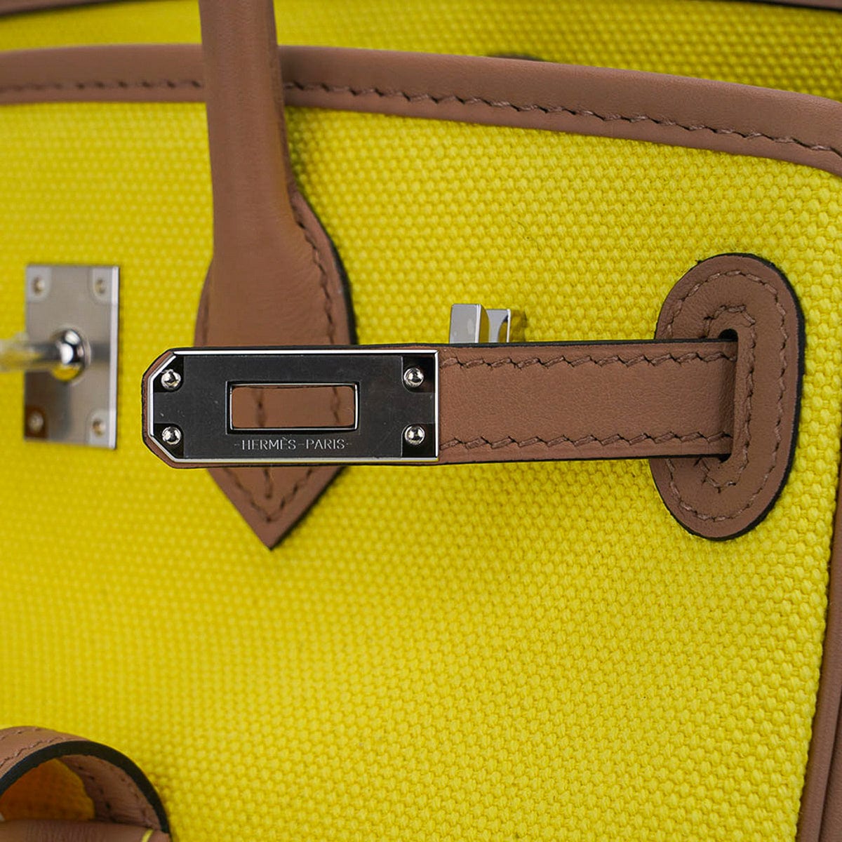 Limited Edition Birkin Cargo 25 Bag Jaune Citron Goeland Chai Swift Leather with Palladium Hardware