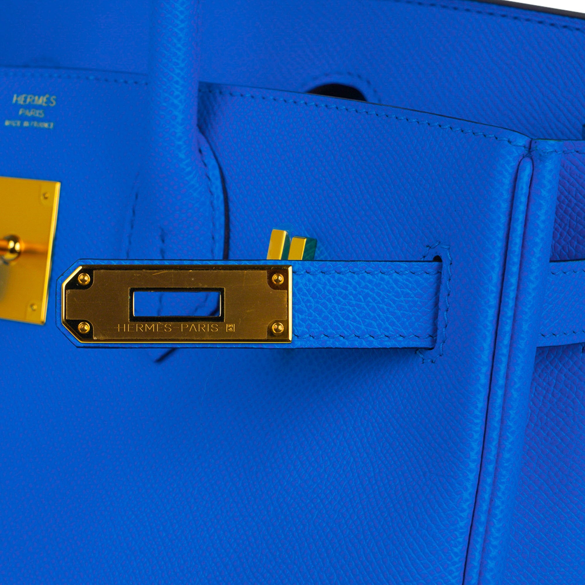 Birkin 30 Bag Bleu Frida Epsom Gold Hardware New w/ Box