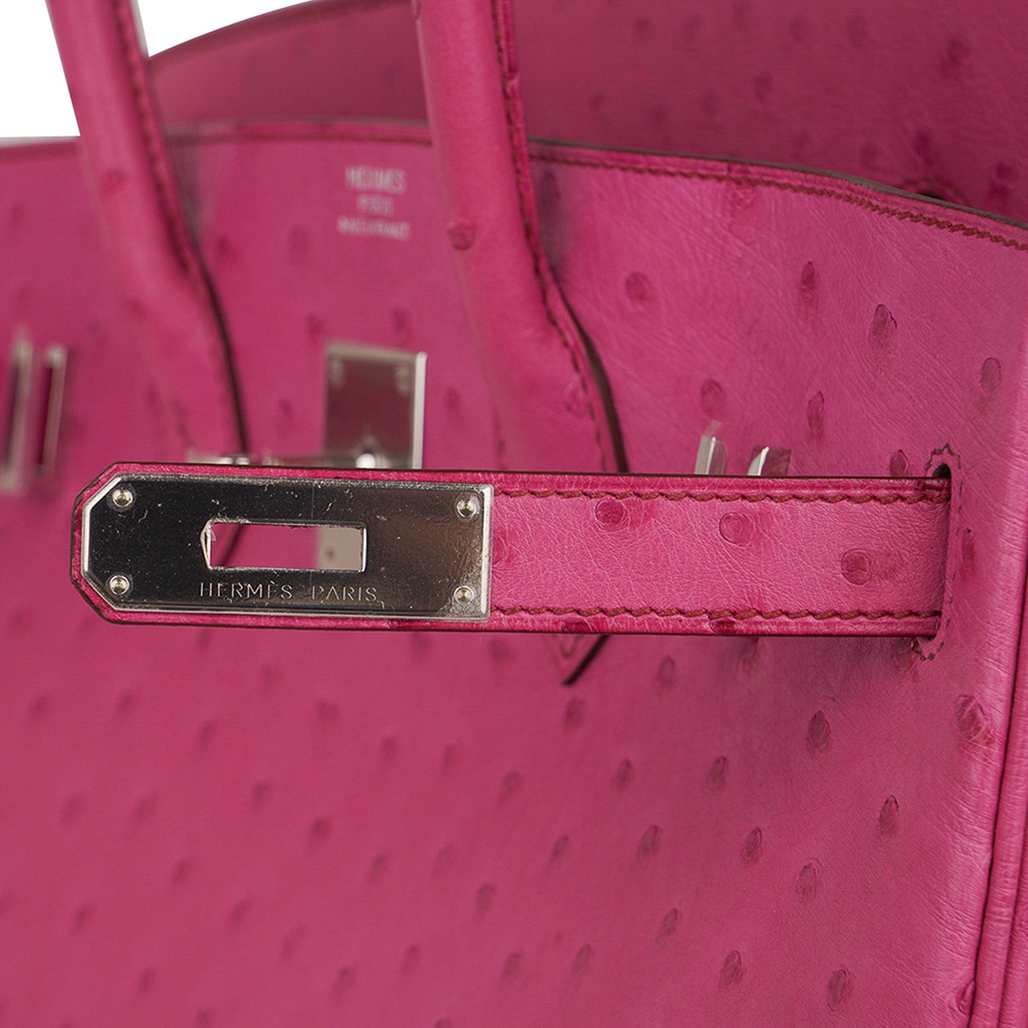 Birkin 35 Bag Fuchsia Ostrich Palladium Hardware