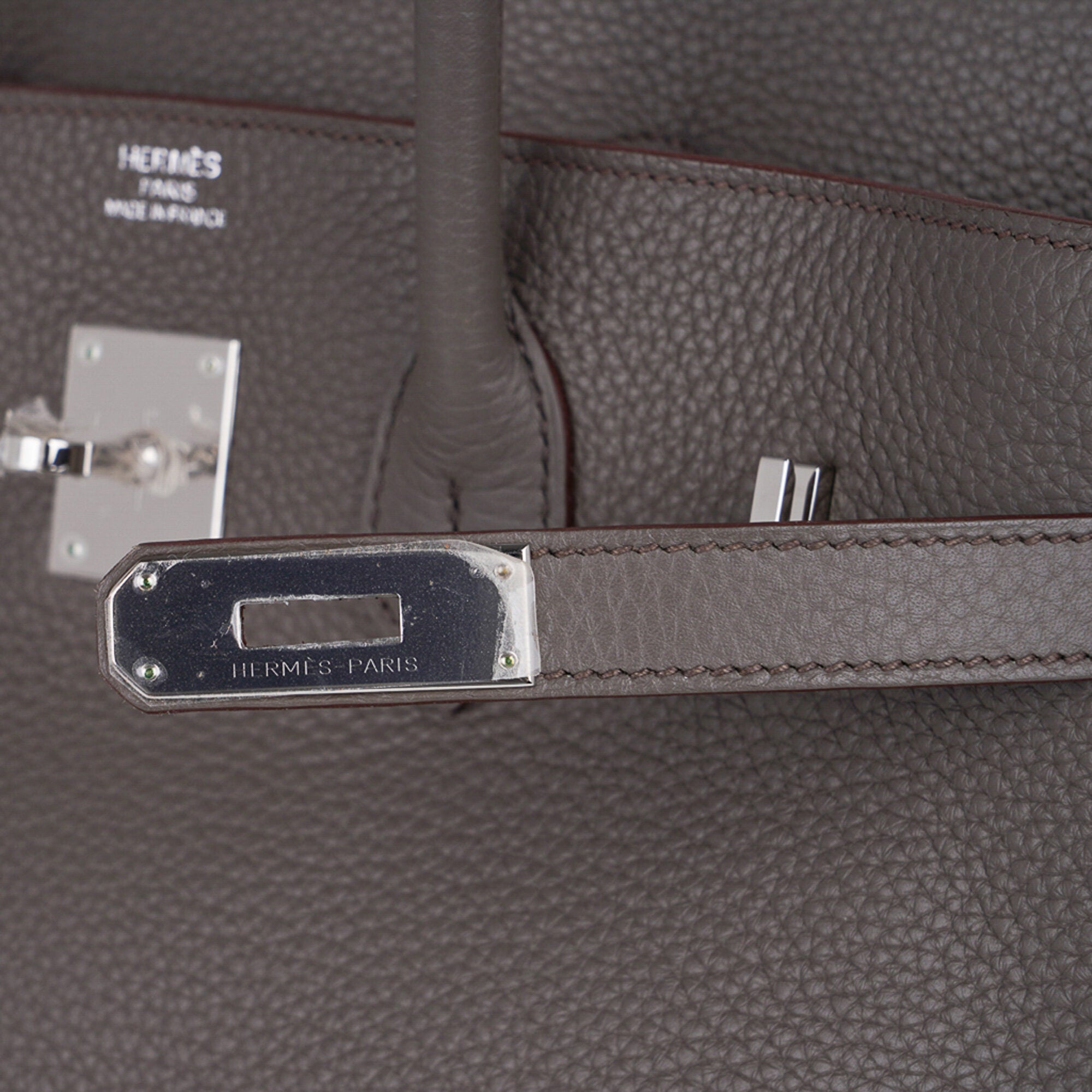 Birkin 35 Bag Etain Clemence Leather with Palladium Hardware