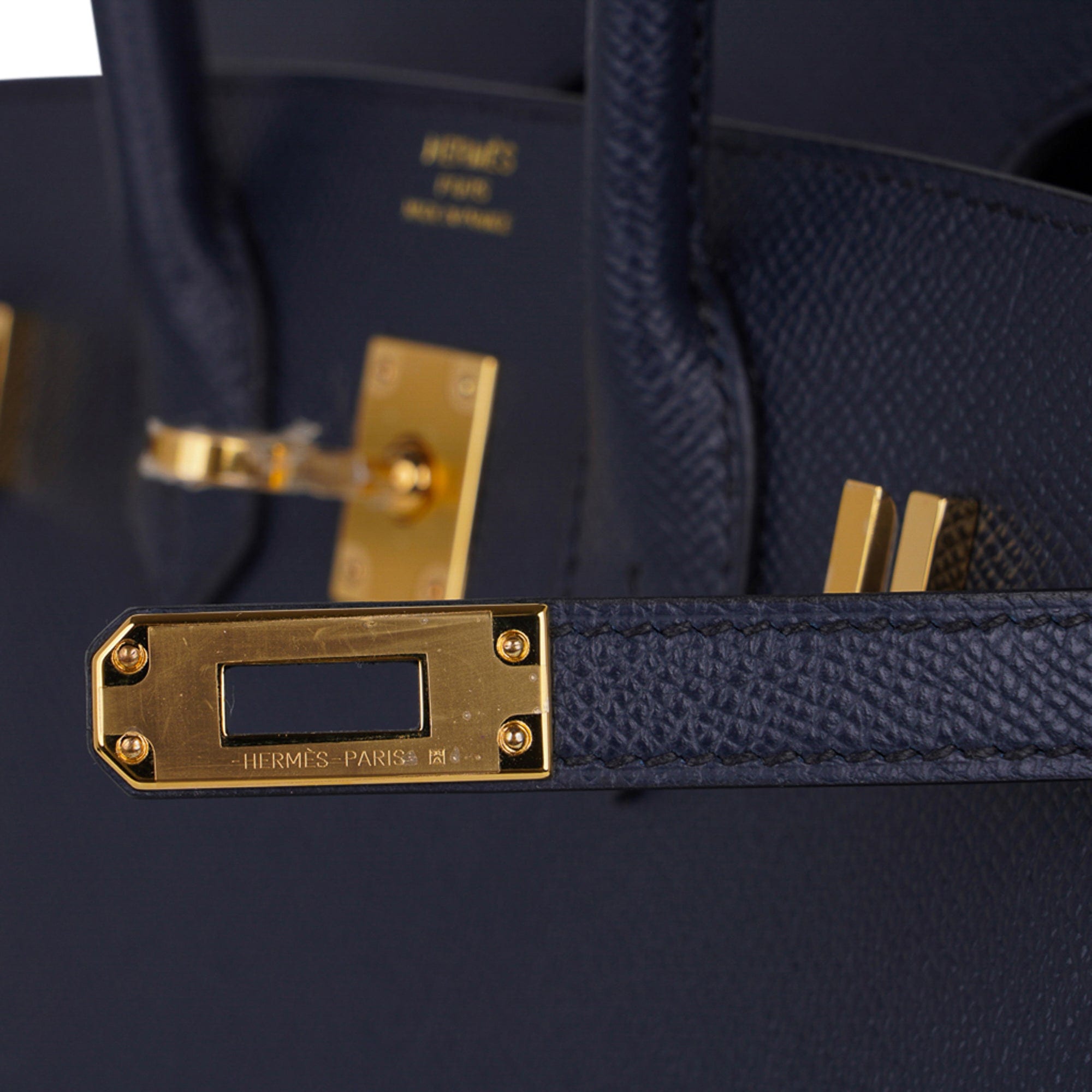 Birkin 25 Sellier Bag Bleu Indigo Gold Hardware Epsom Leather New w/Box
