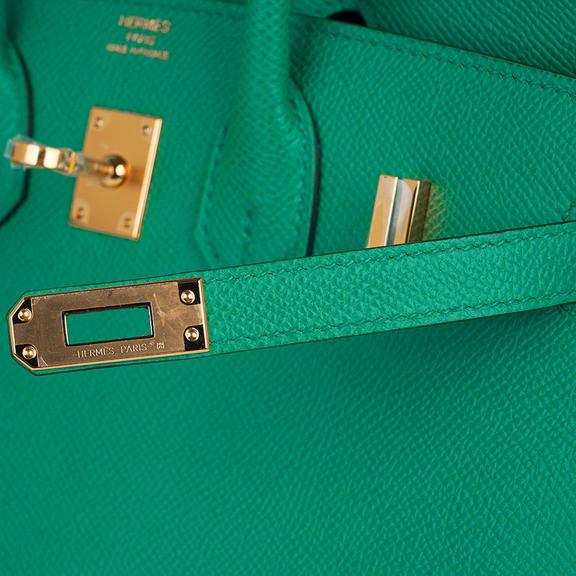 Birkin Sellier 25 Bag Vert Jade Epsom Leather with Gold Hardware