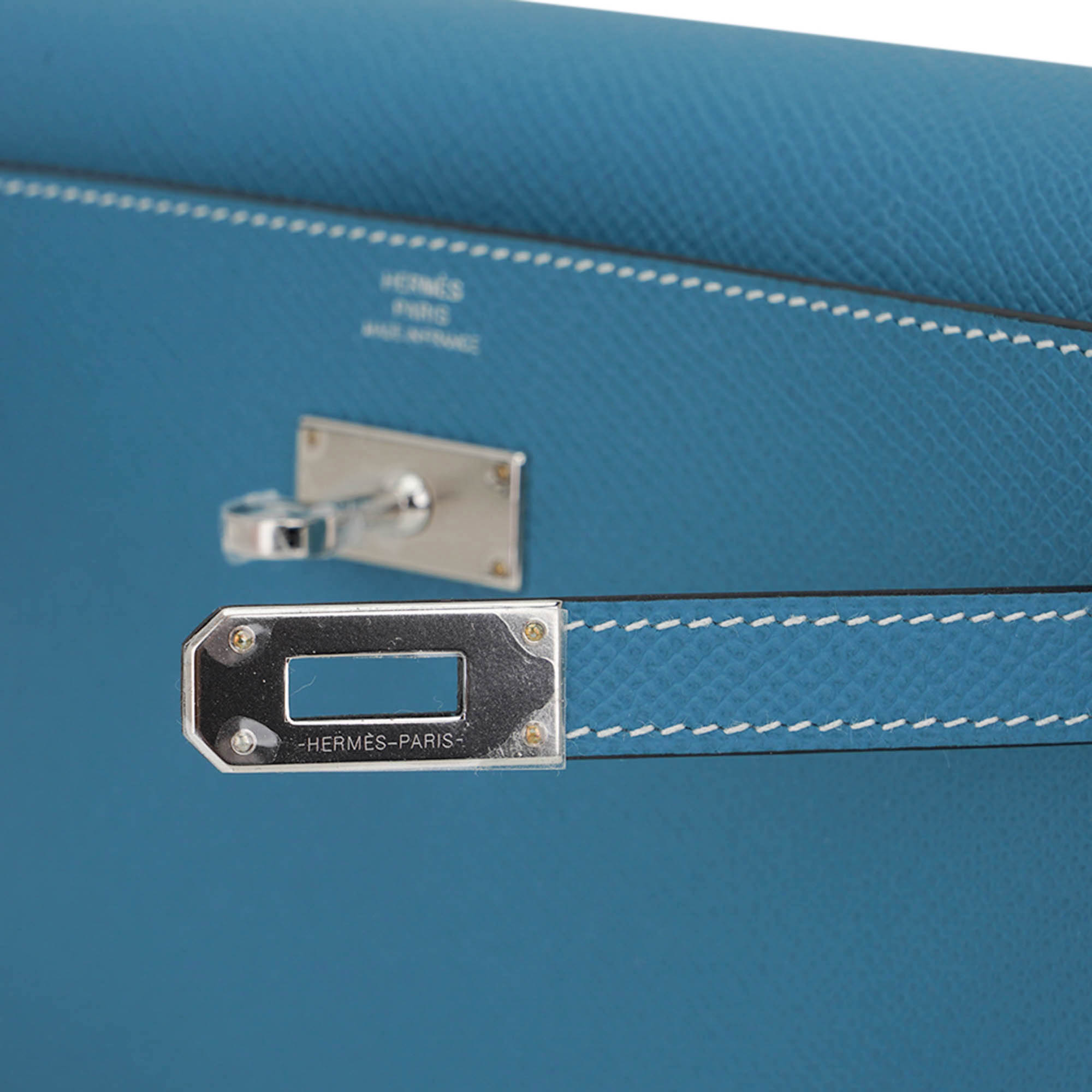 Kelly Classique To Go Wallet New Blue Jean Epsom with Palladium Hardware
