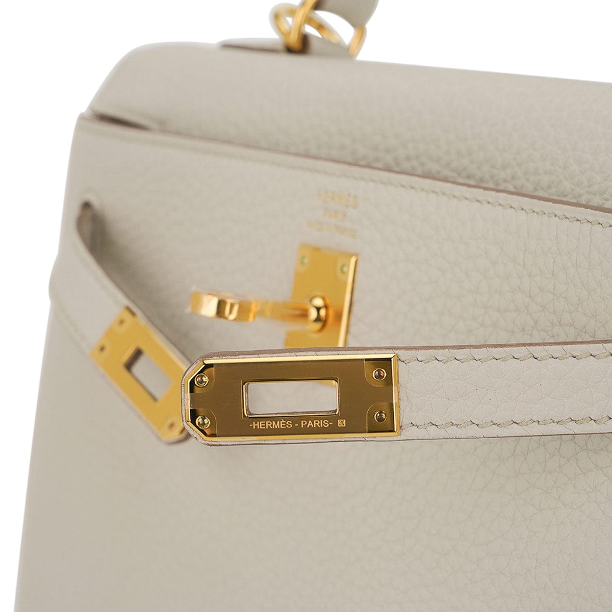 Kelly 25 Retourne Bag Beton Togo Leather with Gold Hardware
