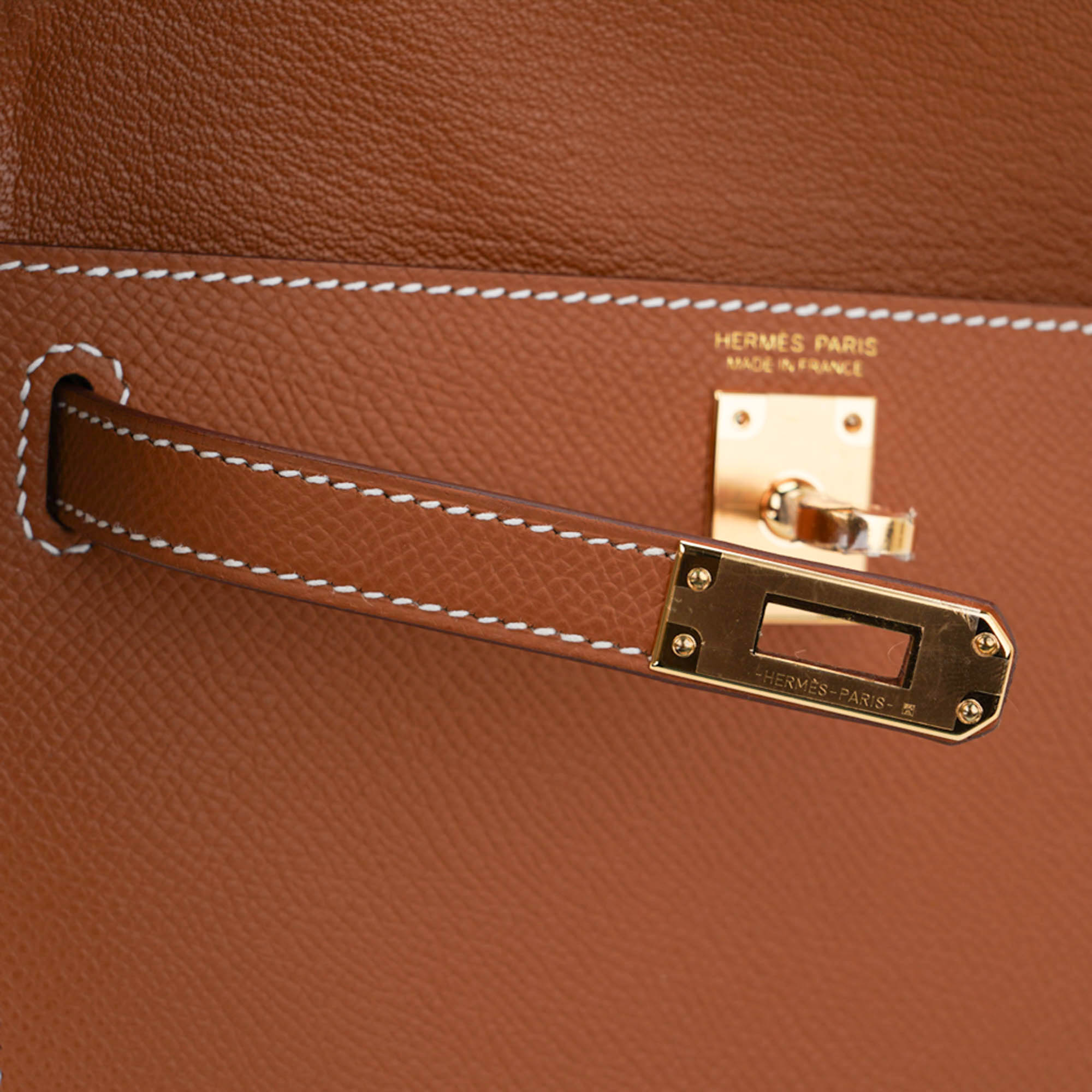 Limited Edition Kelly en Desordre Mini 20 Sellier Bag Gold Epsom Leather with Gold Hardware