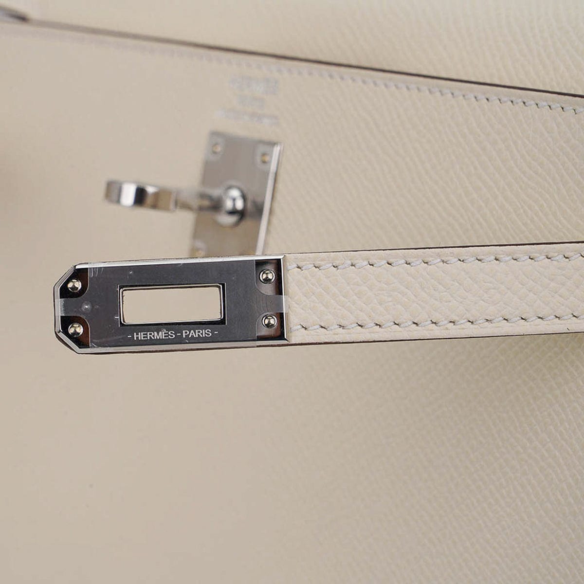Kelly 25 Sellier Bag Nata Epsom Leather with Palladium Hardware