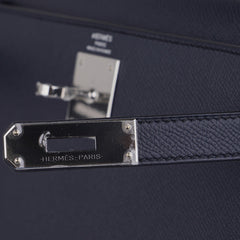 Kelly 28 Bag Blue Indigo Sellier Epsom Palladium Hardware New/Box
