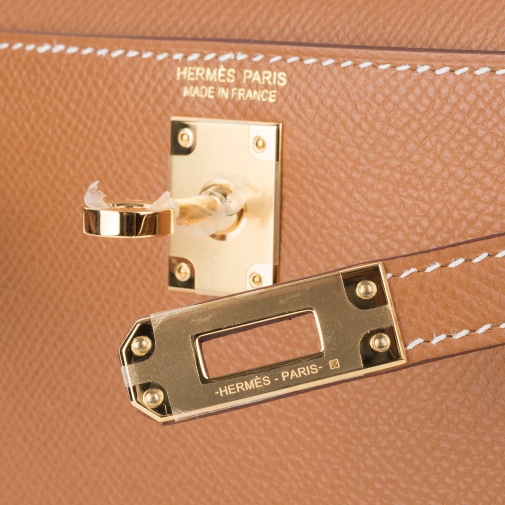 Mini Kelly 20 Bag Sellier Gold Epsom Leather with Gold Hardware