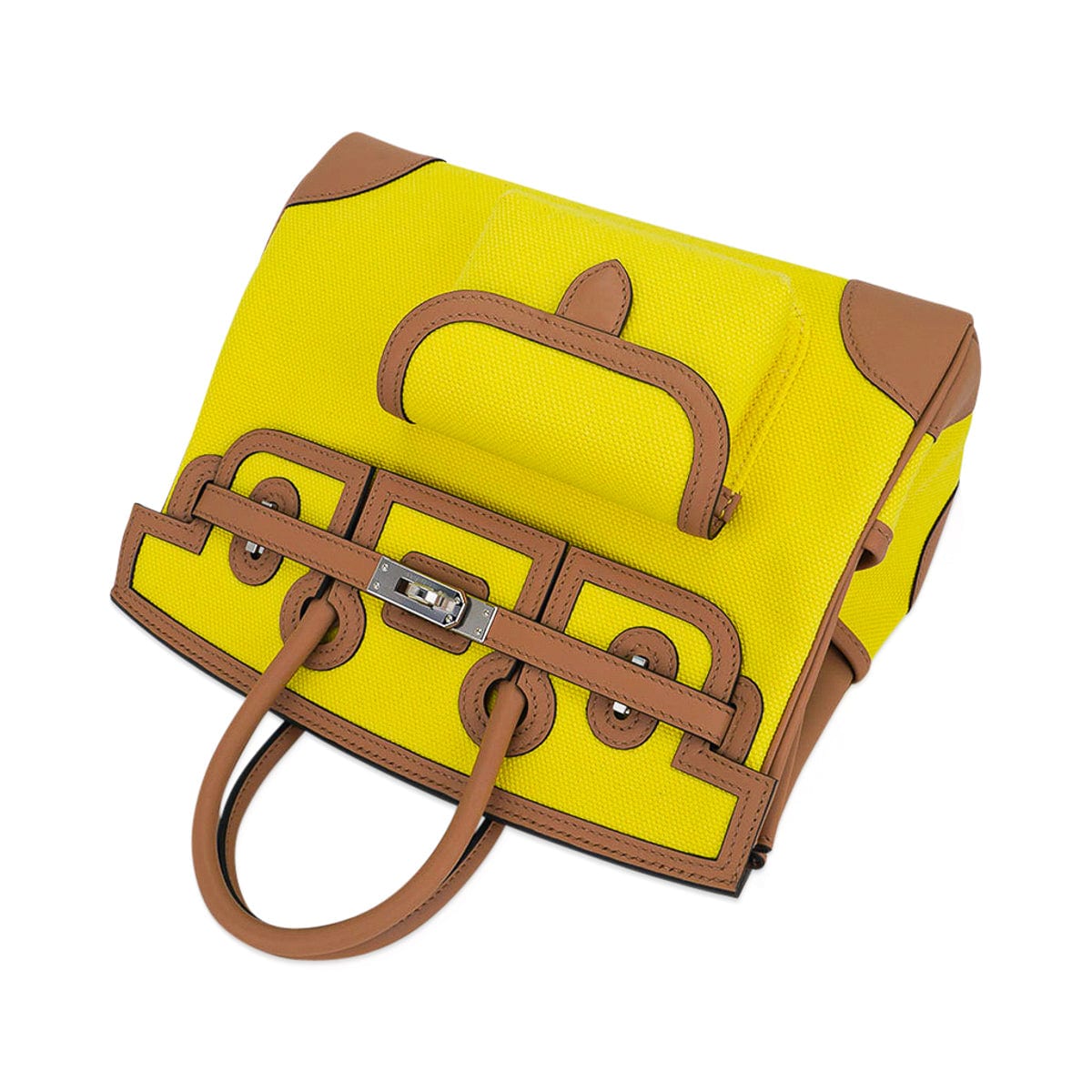 Limited Edition Birkin Cargo 25 Bag Jaune Citron Goeland Chai Swift Leather with Palladium Hardware