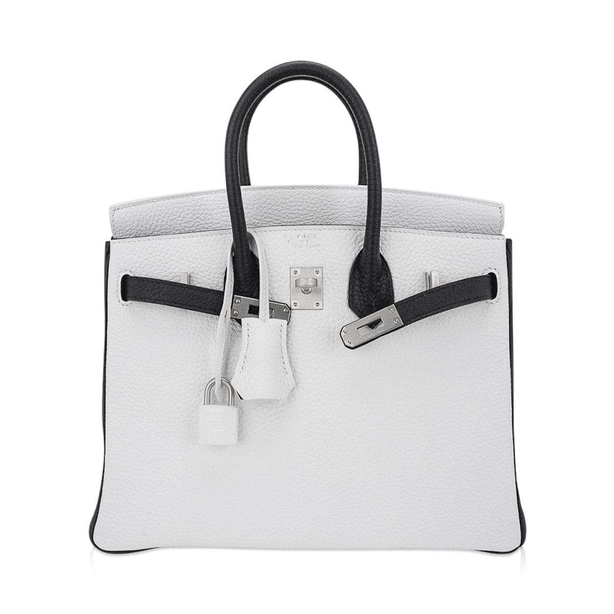 Birkin HSS 25 Bag White w/ Black Brushed Palladium Hardware