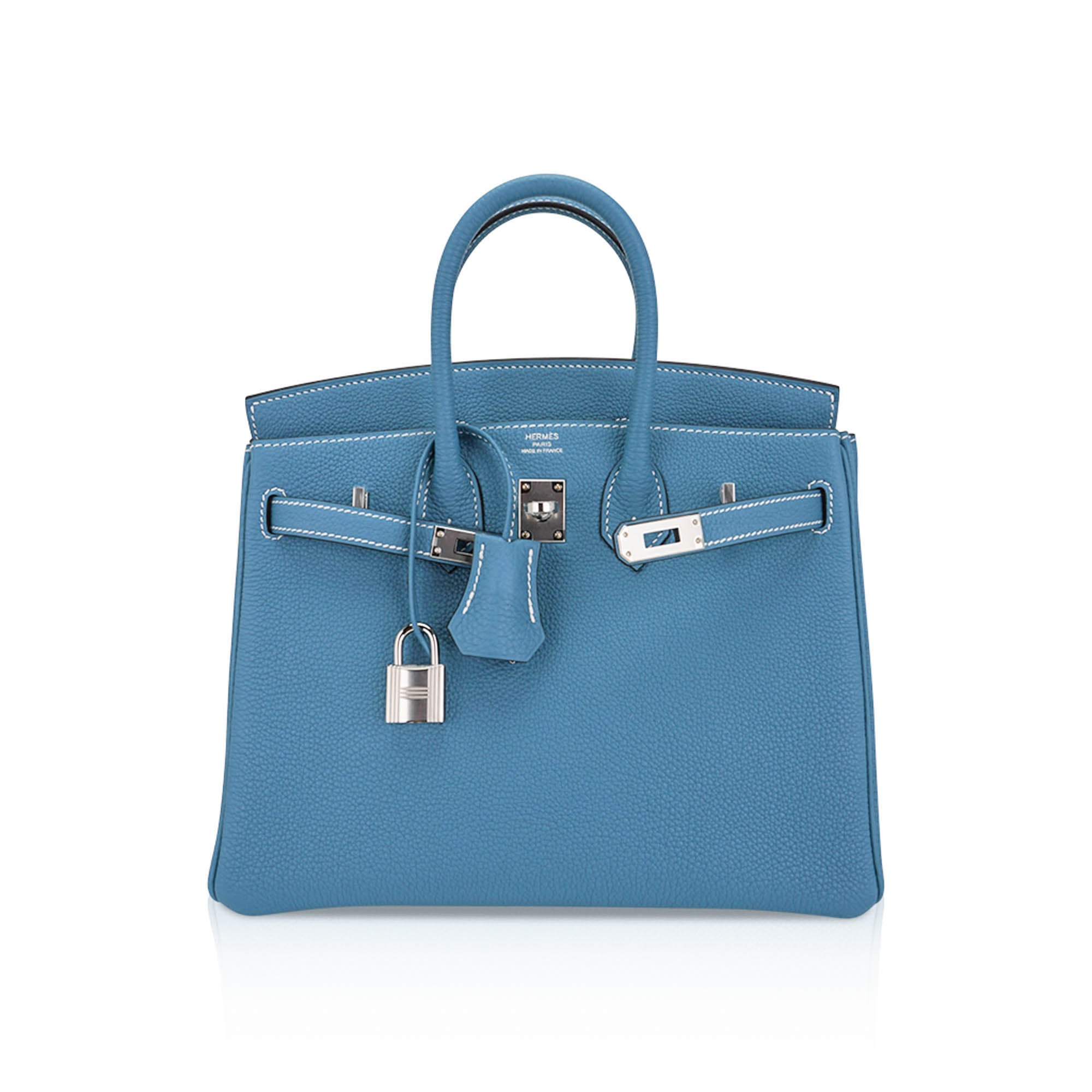 Birkin 25 Bag Blue Jean Togo Leather with Palladium Hardware