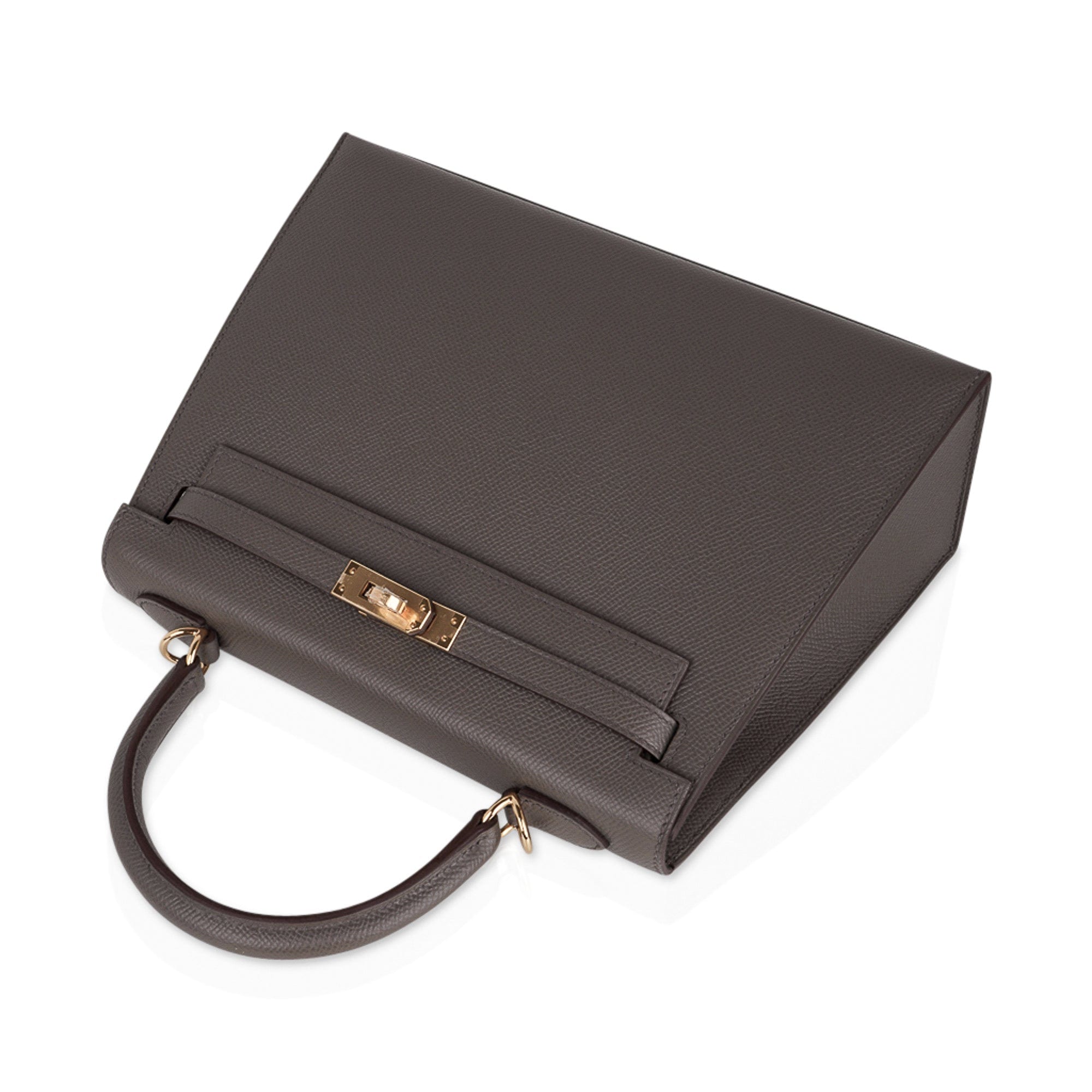 Kelly Sellier 25 Bag Etain Gold Hardware Epsom Leather New