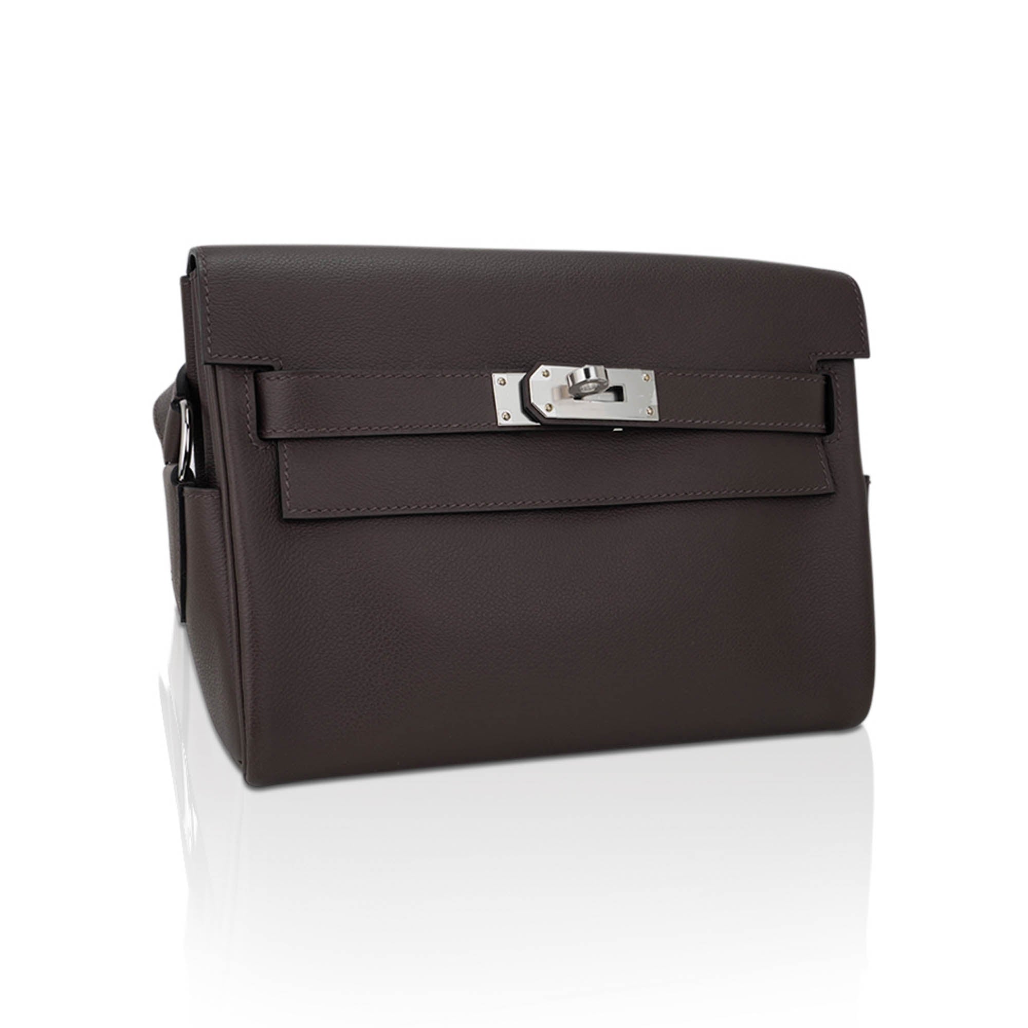 Kelly Messenger 25 Bag Ecorce Evercolor Leather with Palladium Hardware