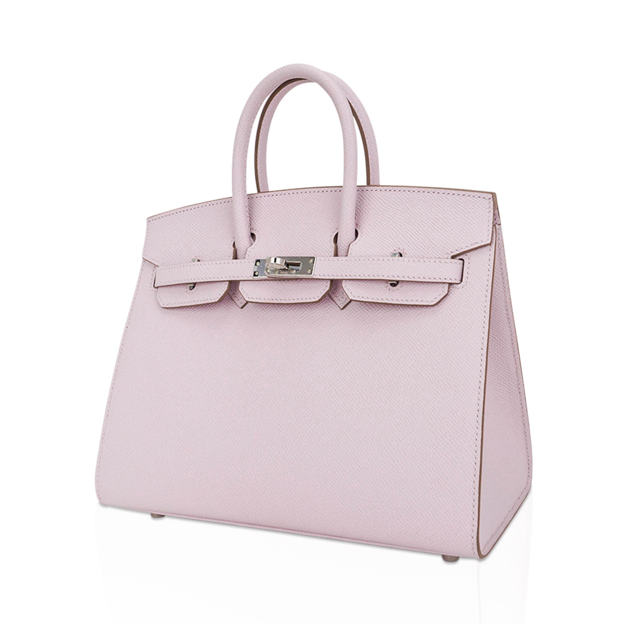 Birkin 25 Bag Sellier Mauve Pale Epsom Leather with Palladium Hardware
