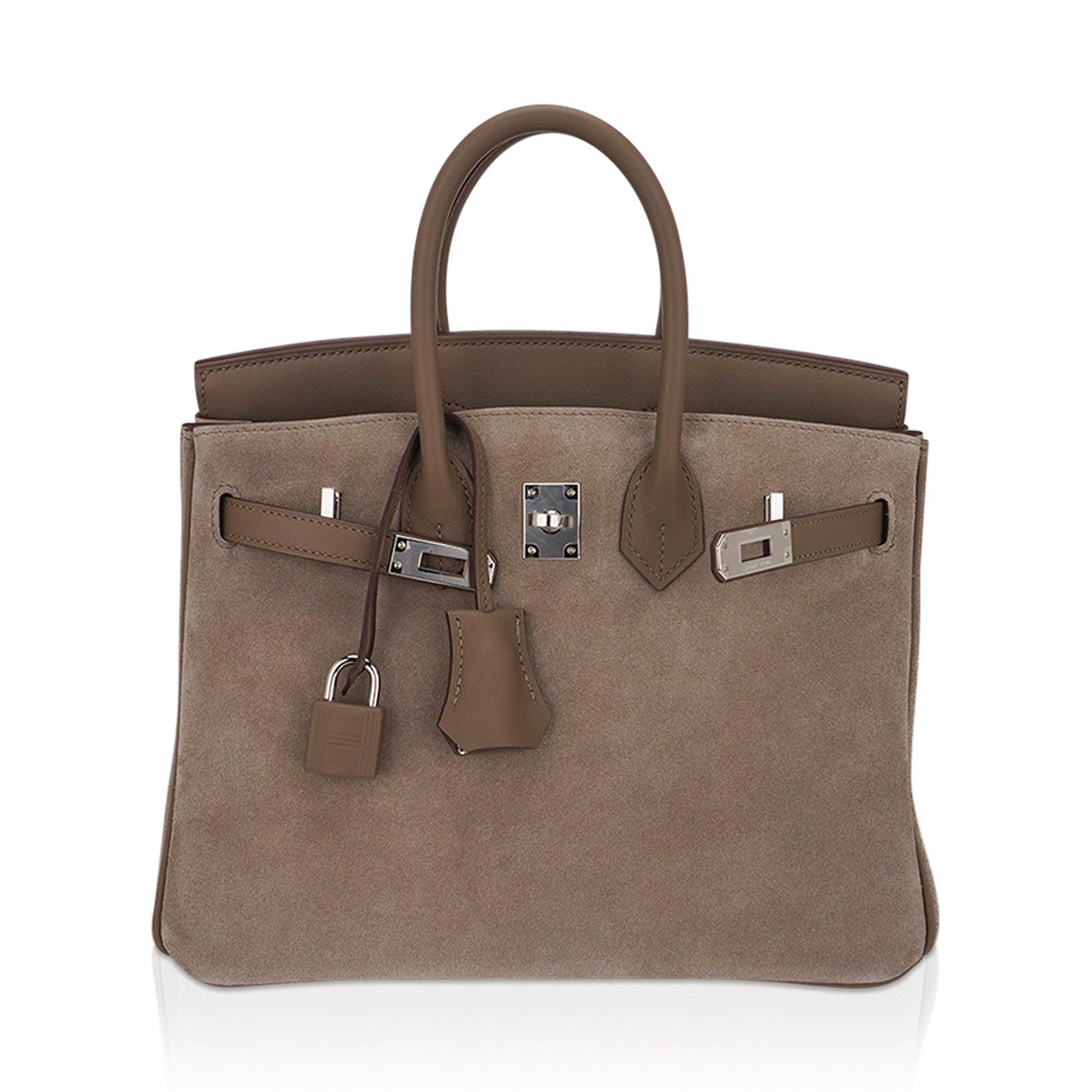 Limited Edition Birkin 25 Grizzly Bag Gris Caillou Etoupe Swift Leather