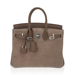 Limited Edition Birkin 25 Grizzly Bag Gris Caillou Etoupe Swift Leather