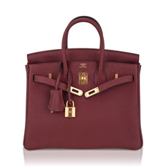 Birkin 25 Bag Rouge H Togo Leather with Gold Hardware