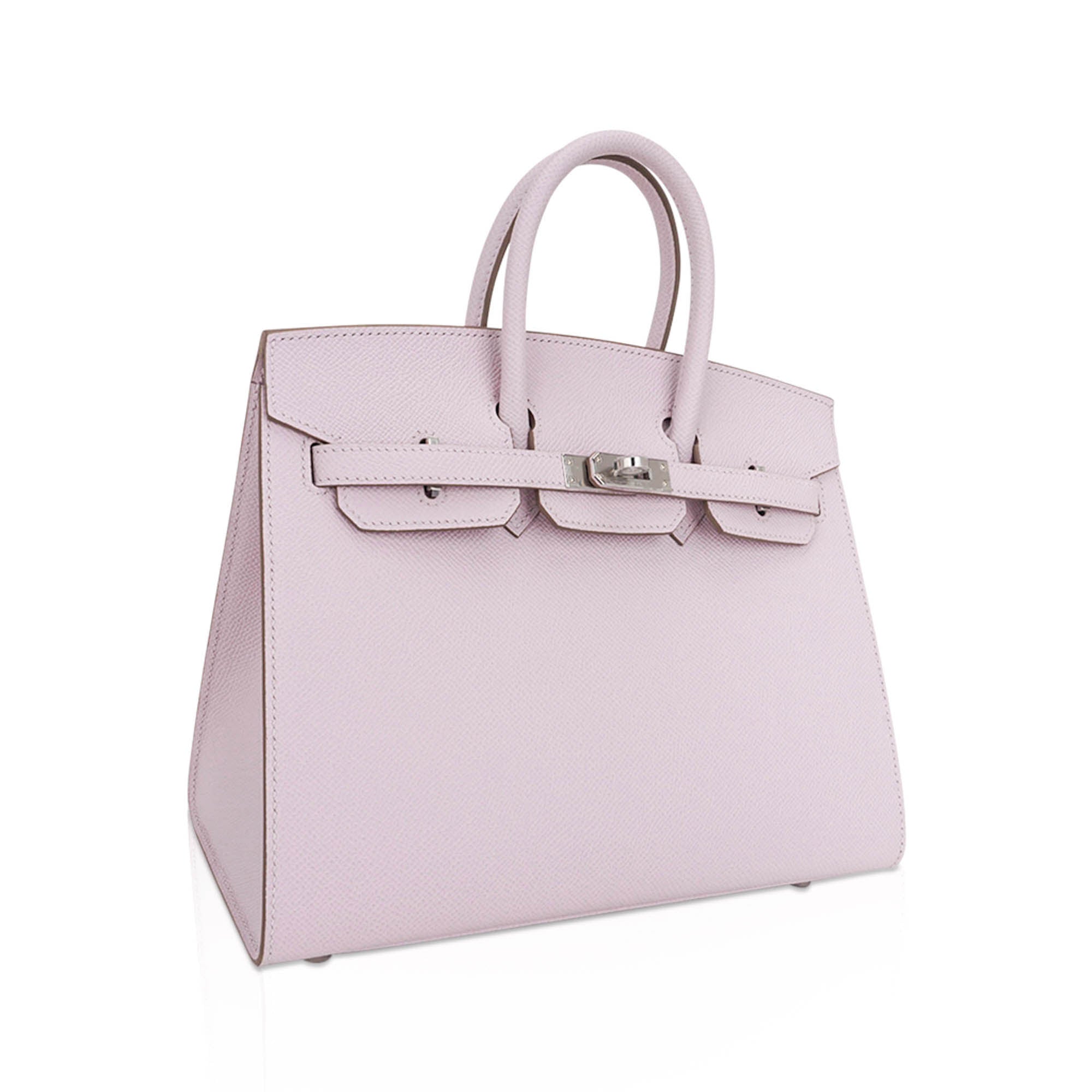 Birkin 25 Bag Sellier Mauve Pale Epsom Leather with Palladium Hardware