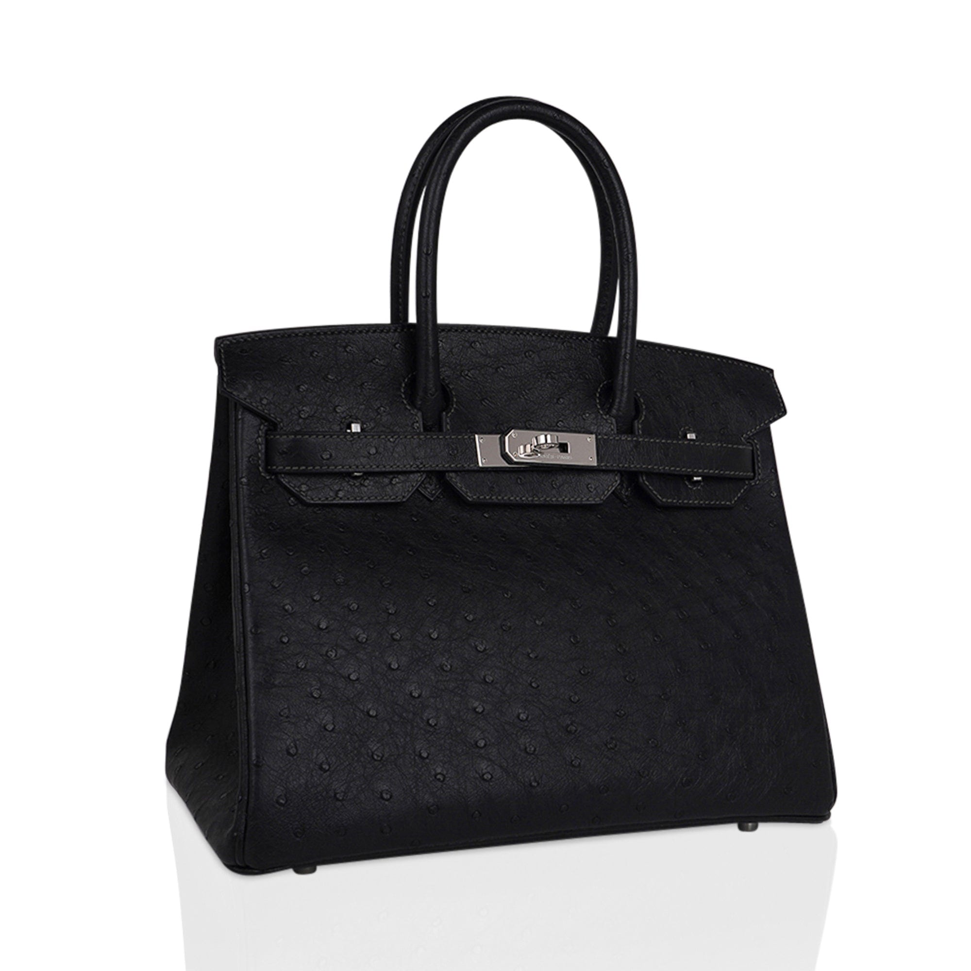 Birkin HSS 30 Bag Black (Noir ) Ostrich Palladium Hardware