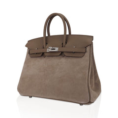 Limited Edition Birkin 25 Grizzly Bag Gris Caillou Etoupe Swift Leather
