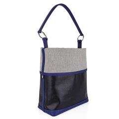 Col Roule Bag Noir Toile Berline Bleu Saphir and Toile Tote