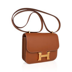 Constance 18 Mini Bag Gold w/ Gold Hardware Epsom Leather