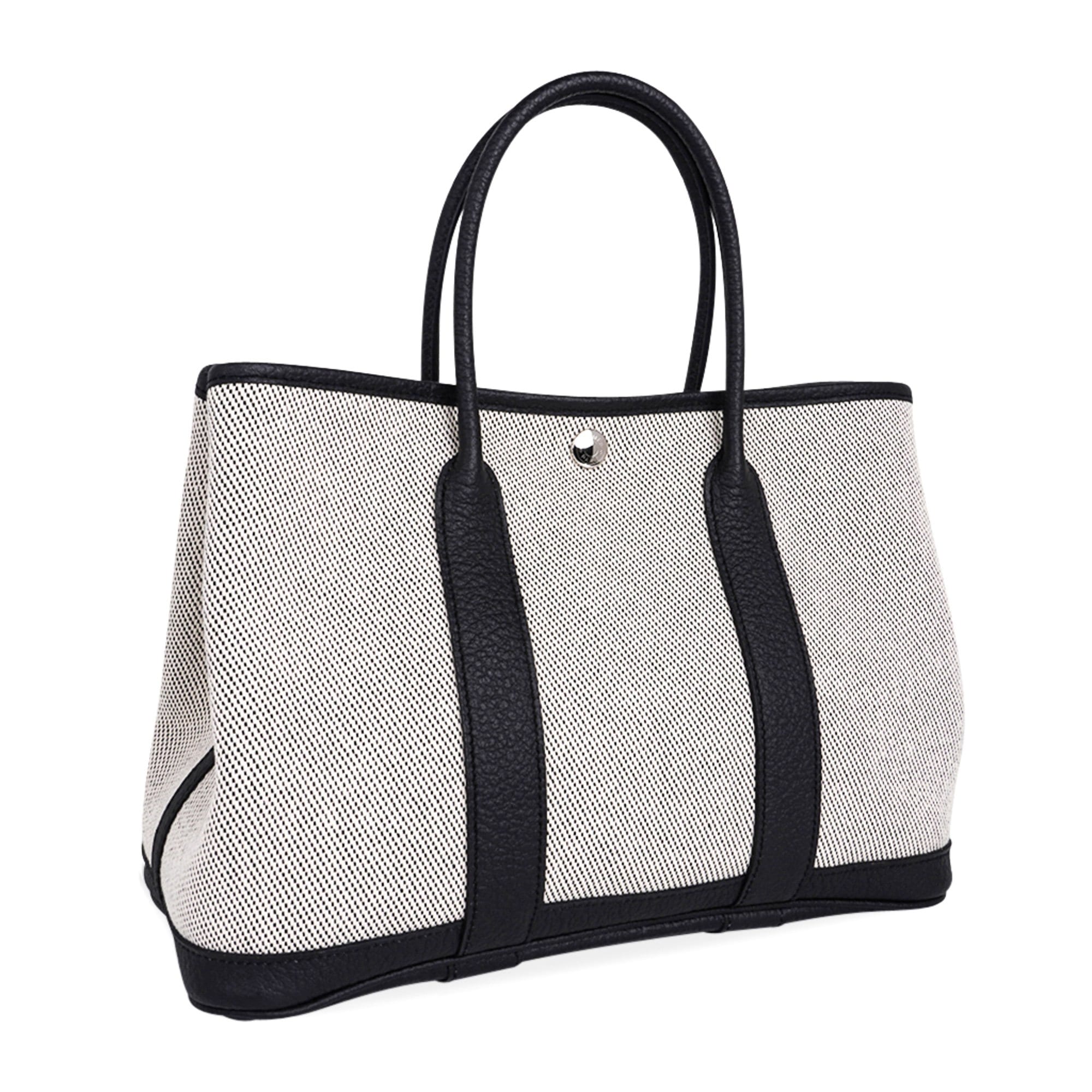 Bag Garden Party 30 Criss Cross Toile / Black Vache Country Leather