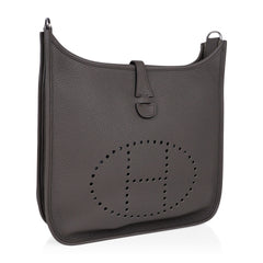 Evelyne PM Bag Gray Etain Clemence Leather Palladium