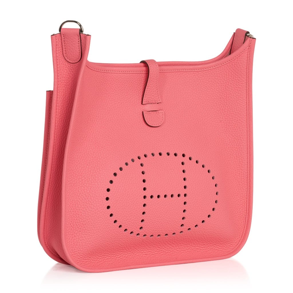 Evelyne PM Bag Rose Azalee Palladium Hardware Clemence Leather New w/Box