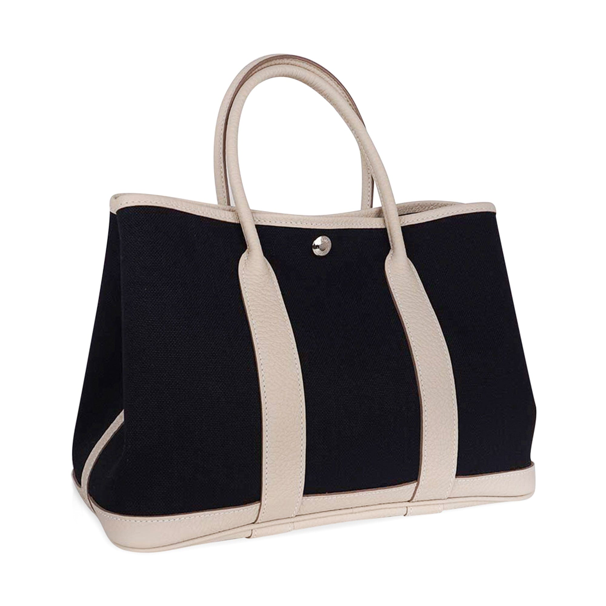 Bag Garden Party 30 Bag Black Canvas / Craie Negonda Leather Palladium