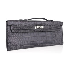 Kelly Cut Bag Gris Paris Grey Matte Alligator Palladium VERY rare