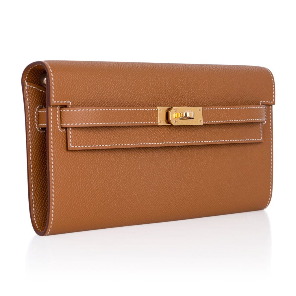 Kelly Classique To Go Wallet Gold Epsom Gold Hardware New w/Box