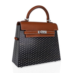 Limited Edition Kellywood 22 Bag Oak Bog, Barenia Leather, & Aluminum Inlay with Palladium Hardware